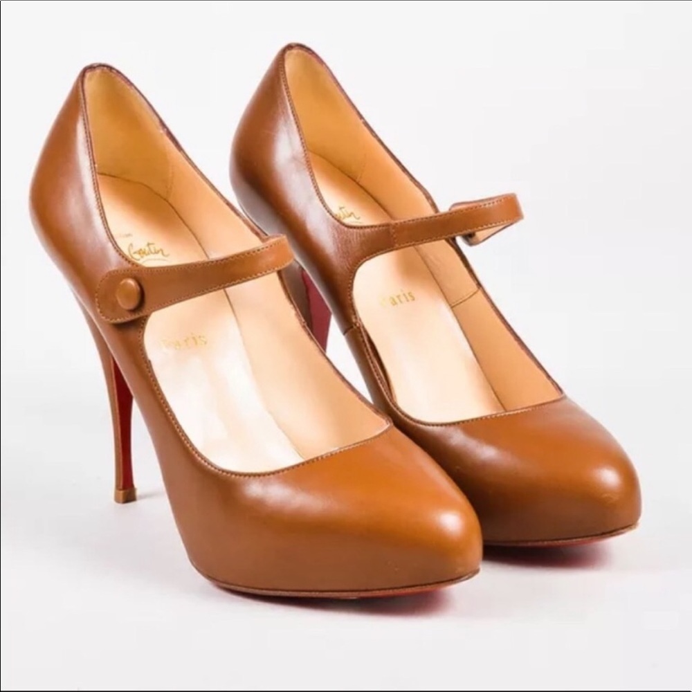 Louboutin Tan MaryJane Heels